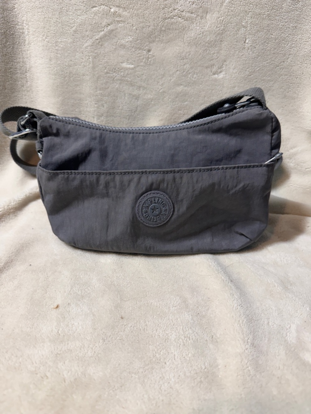 Kipling Slate Gray Small Nylon Crossbody Bag